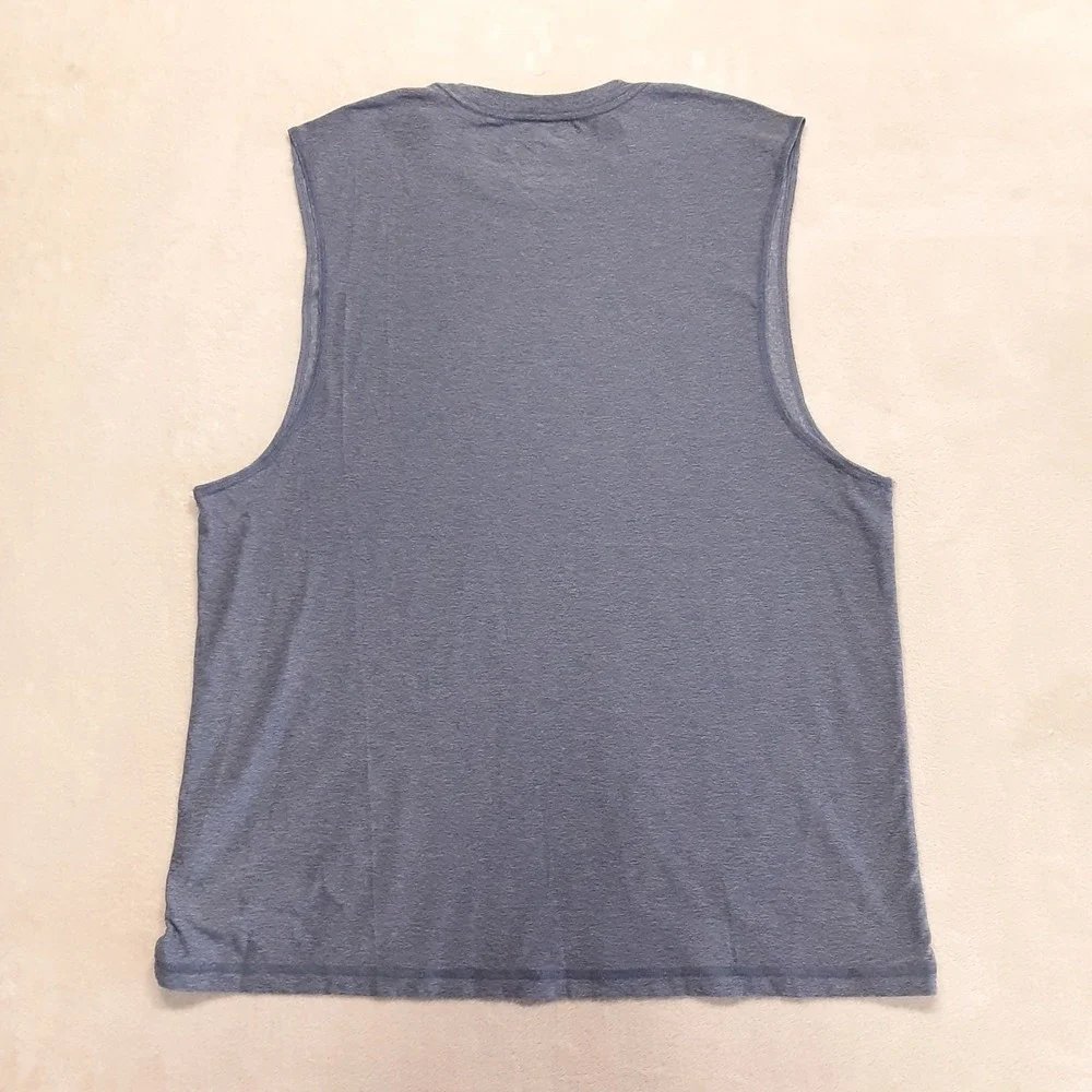 True Classic Mens Sleeveless Active Tee XL Blue Heather Performance Athletic